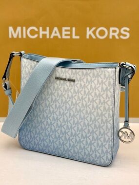 Michael Kors Light Blue Ombré MK Signature Crossbody